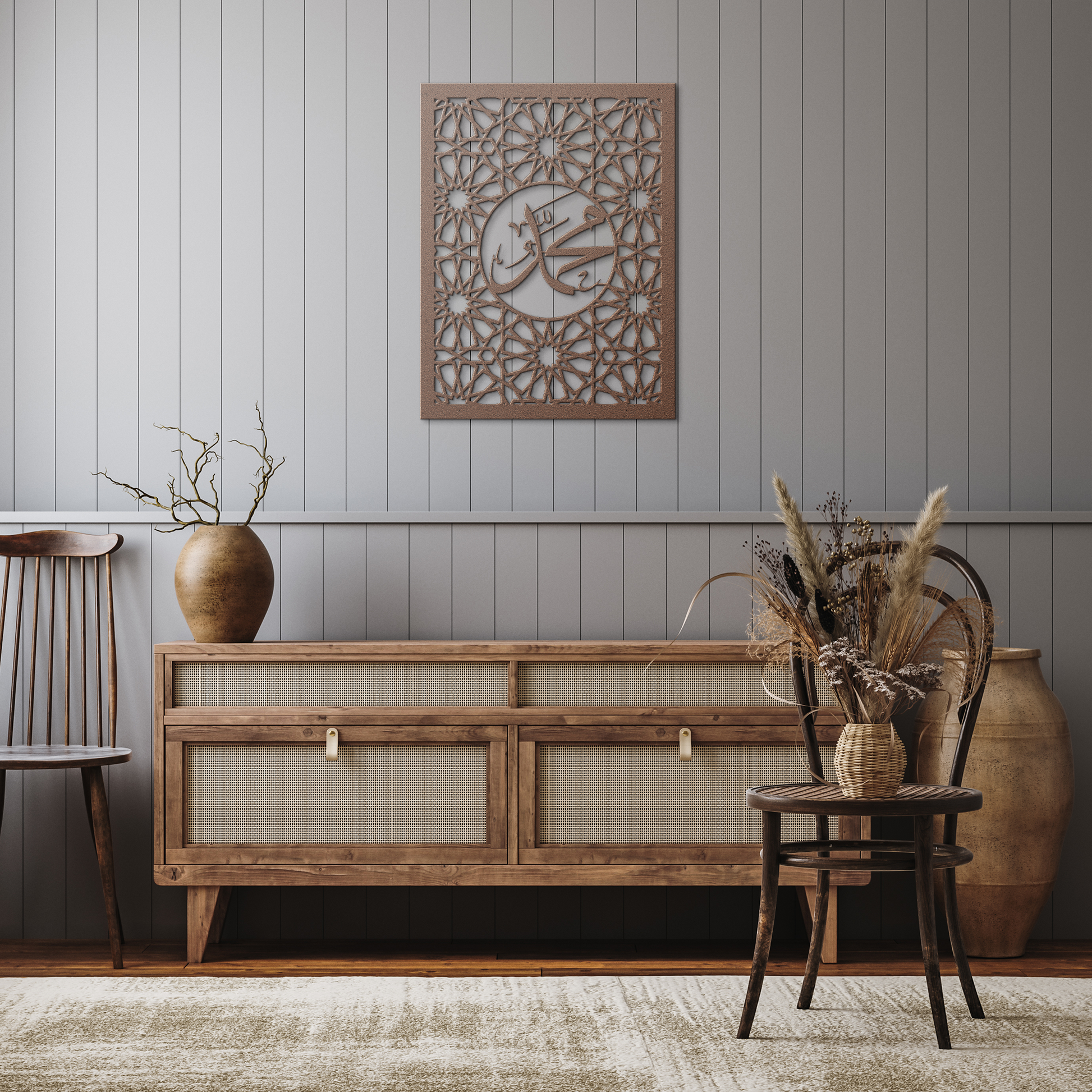 Prophet_Muhammad_Name__Panel_Copper_Rustic_Hallway_Mockup.png